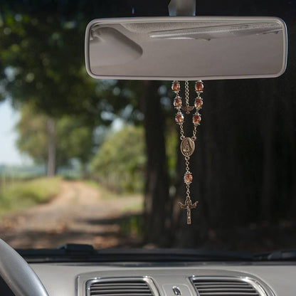 Car Rosary with Clasp – Our Lady of Aparecida and Saint Christopher