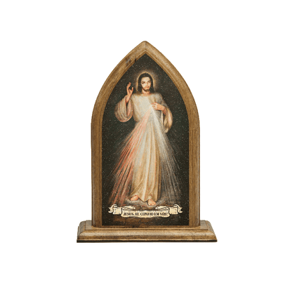 Capelinha de Jesus Misericordioso em Madeira com Brilho