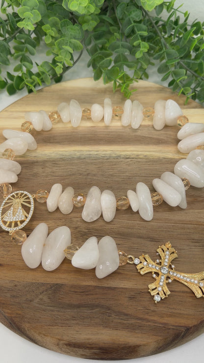 Colar de Mesa Nossa Senhora Aparecida - Pedra Natural