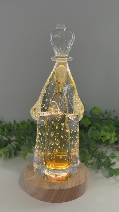 Nossa Senhora de Fátima em Murano – Âmbar Translúcido | 23 cm