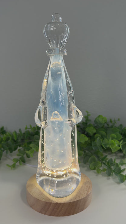 Nossa Senhora de Fátima em Murano – Azul Leitoso | 25 cm