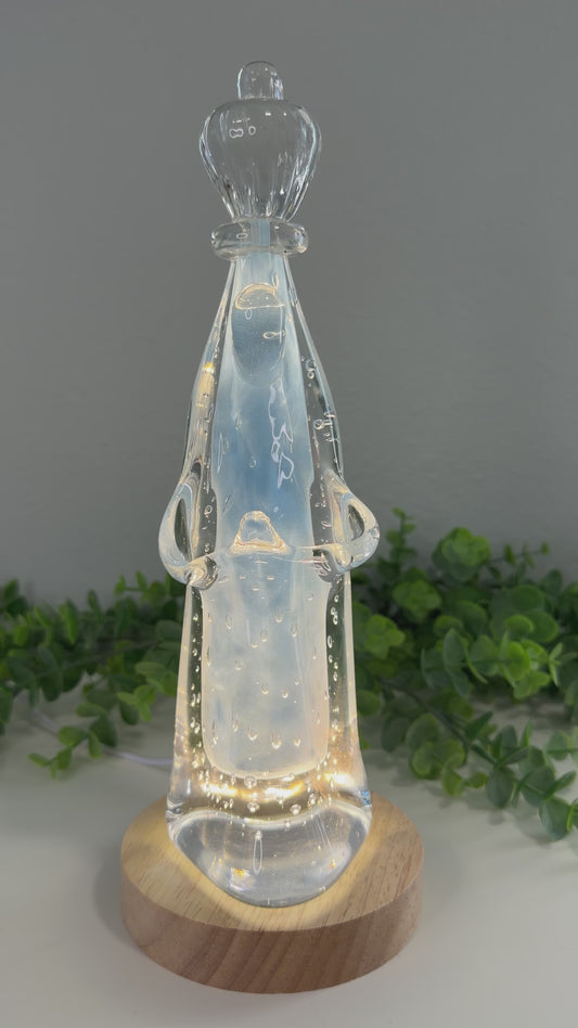 Nossa Senhora de Fátima em Murano – Azul Leitoso | 25 cm