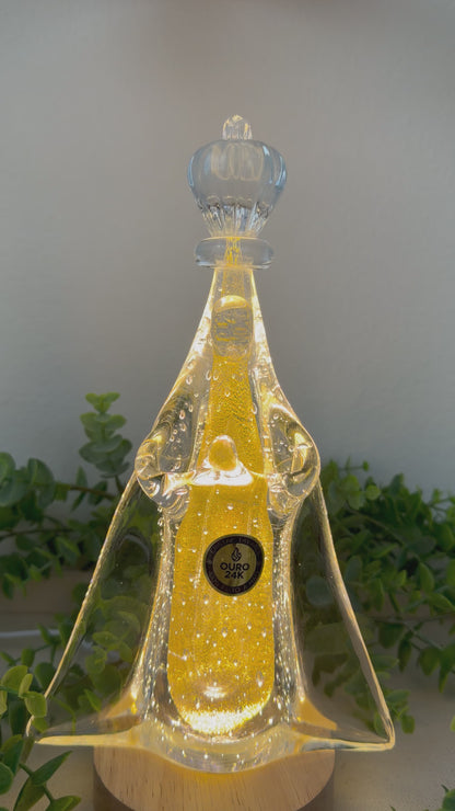 Murano Statue of Our Lady of Aparecida – 25cm (24K Gold)