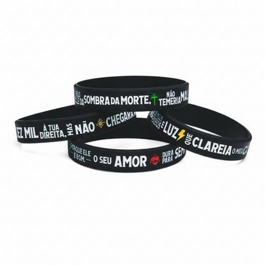 Pulseira de Silicone com Salmos